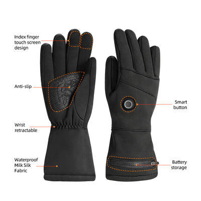 2600 mAh beheizte Angelhandschuhe, batteriebetriebene beheizte Motorradhandschuhe mit drei einstellbaren Temperaturen