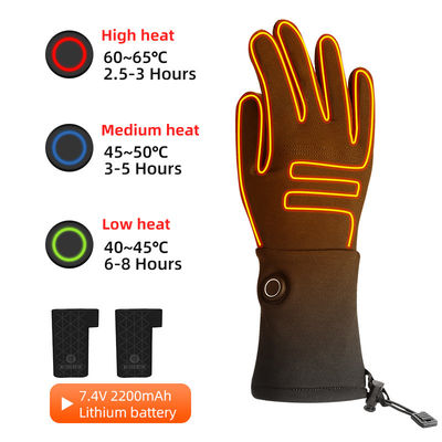 Dünnste erhitzte elektrische wasserdichte erhitzte Großhandelshandschuhe der Winter-Handschuh-7.4V mit Finger-Touch Screen