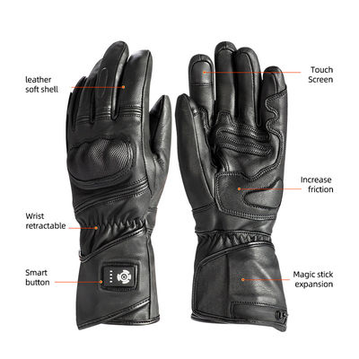Schafsfelle Schwarz XXL Heizhandschuhe für den Winter 7,2 V Akkuheizhandschuhe für Männer Frauen