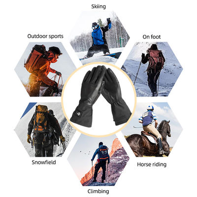 Berührungsbildschirm synthetisches Leder Winterhandschuhe mit Heizung Wiederaufladbare Motorradhandschuhe