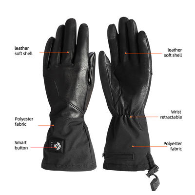 Winddichtes synthetisches Leder Elektroheizte Skiehandschuhe Batteriebetriebene Handschuhe zur Jagd