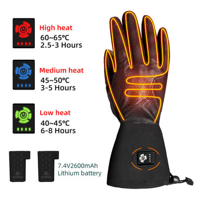 Winddichtes synthetisches Leder Elektroheizte Skiehandschuhe Batteriebetriebene Handschuhe zur Jagd