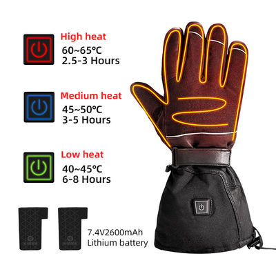 Dicke wiederaufladbare Lithium-Ionen-Batterie mit Heizung Winterhandschuhe 7,4 V Batterie-Skihandschuhe mit 3 Temperaturgetriebenen