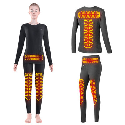 Fleece-Linierte Elektro-Heizunterwäsche Set Frauen Wireless Fernbedienung Temperatur