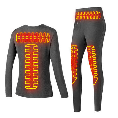 Fleece-Linierte Elektro-Heizunterwäsche Set Frauen Wireless Fernbedienung Temperatur