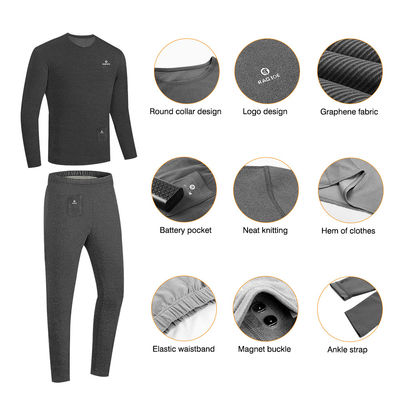 Winter Elektrisch beheizte Unterwäsche Set Fleece Thermal Tops Hosen Skiheizung Körperanzug