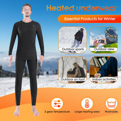 Winter Elektrisch beheizte Unterwäsche Set Fleece Thermal Tops Hosen Skiheizung Körperanzug