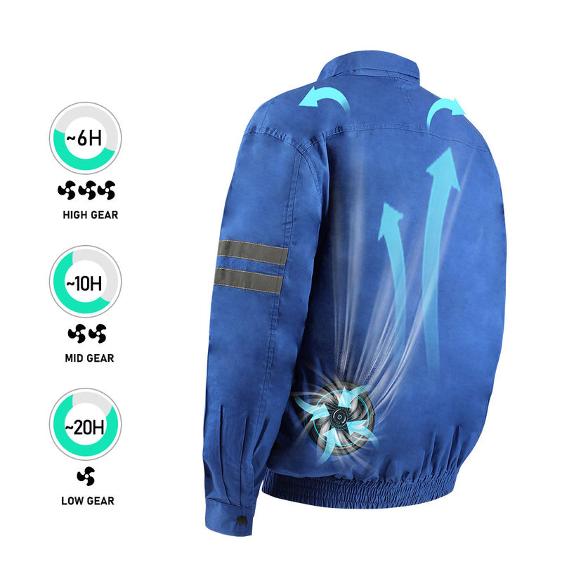 Soem Blue Air bedingte Fahrrad-Jacke mit Ventilator für Arbeits-Bau